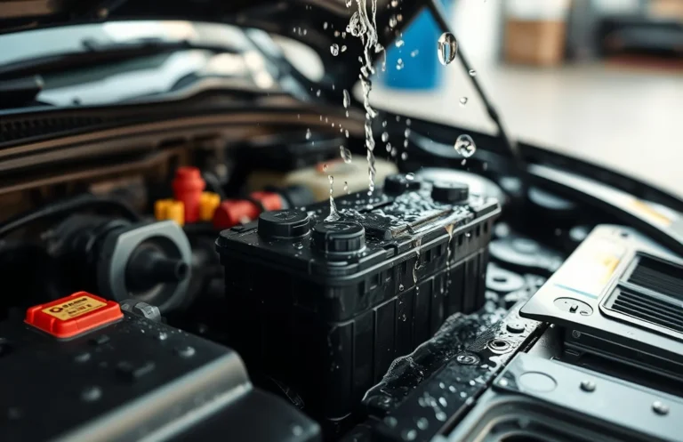 can a car battery get wet?