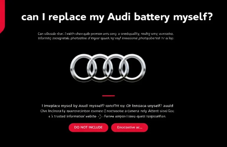 can i replace my audi battery myself?