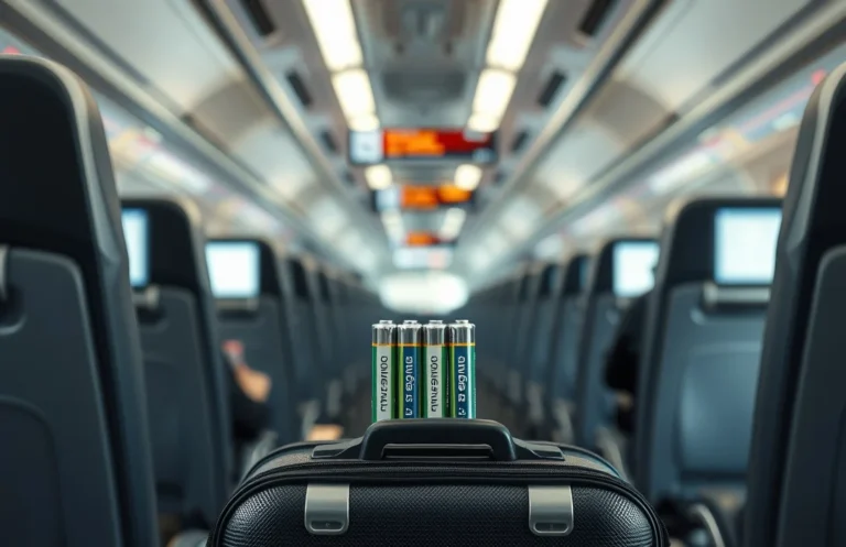 can you put aa batteries in checked luggage?