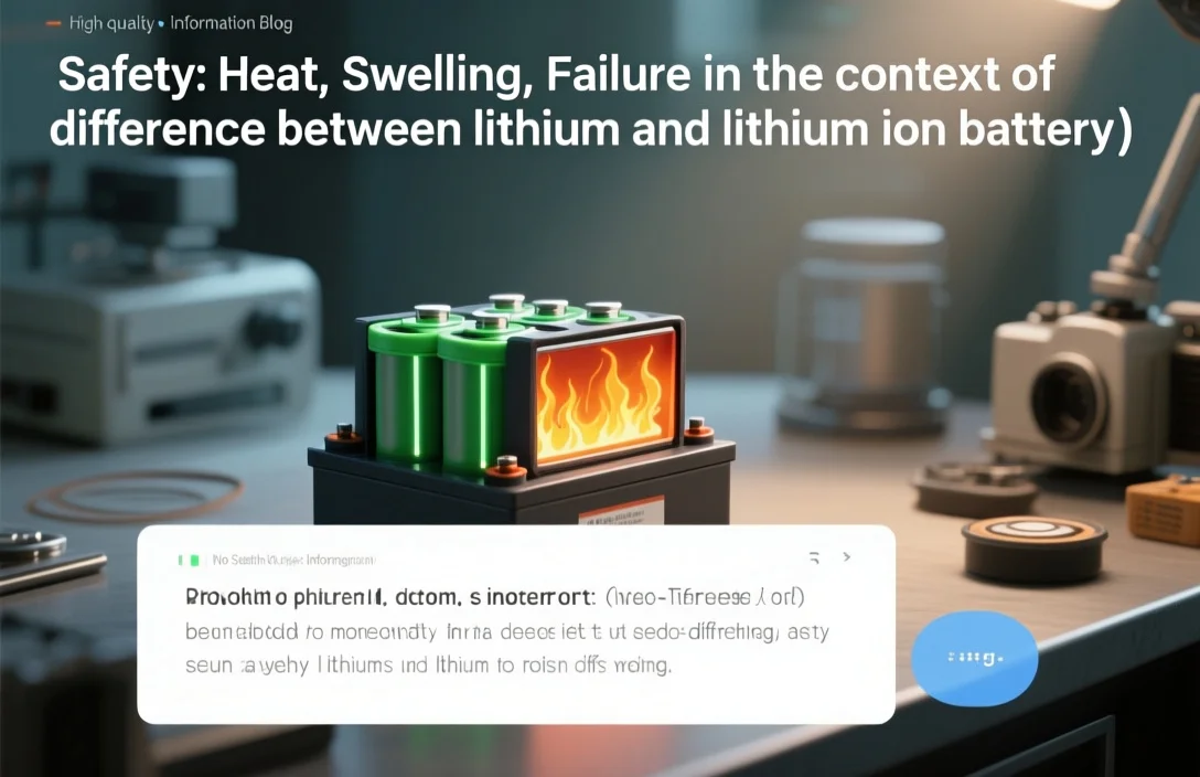 Safety: Heat, Swelling, Failure - difference between lithium and lithium ion battery