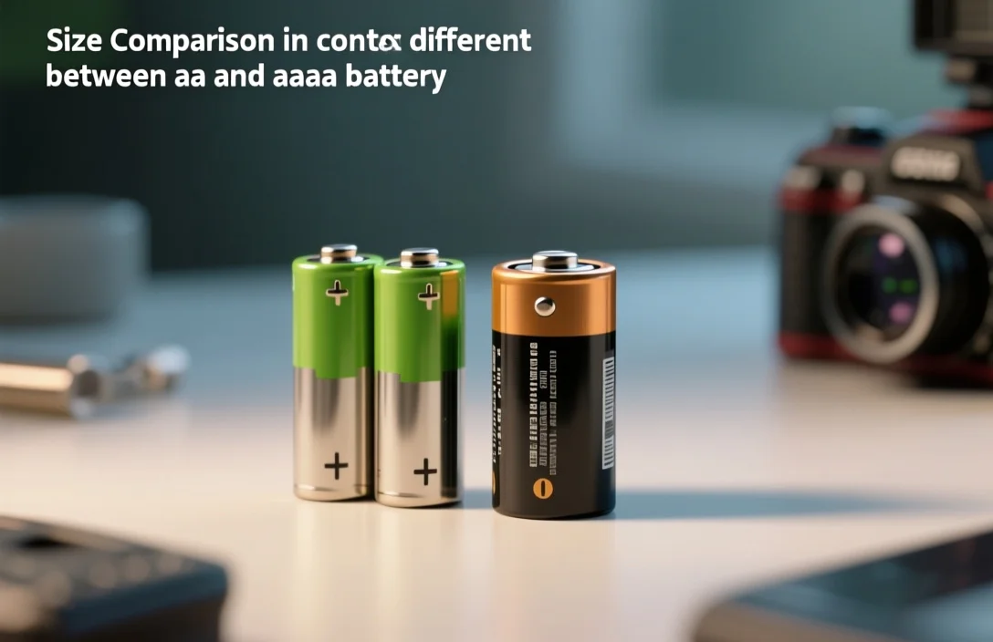 Size Comparison - different between aa and aaa battery