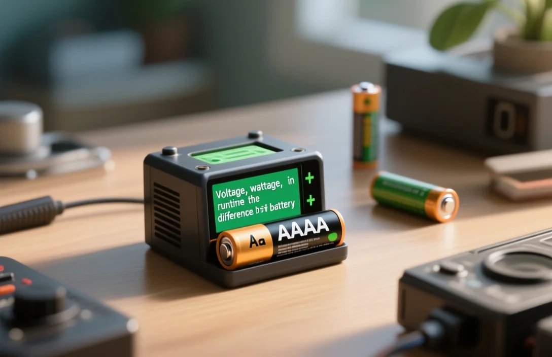 Voltage, wattage, runtime - difference between aa and aaa battery