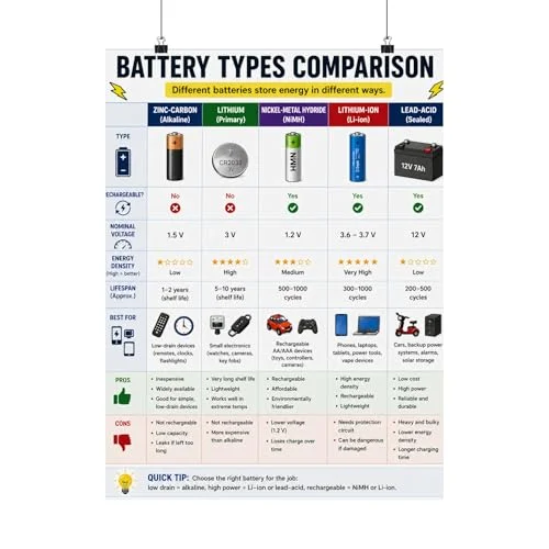 what batteries to things use chart?